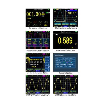 DSO3D12 (3-in-1) 2-ch Oscilloscope (120 MHz) + Multimeter + Signal Generator