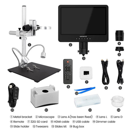 Andonstar AD249S - M 10.1" 3 - Lens HDMI Digital Microscope - Elektor