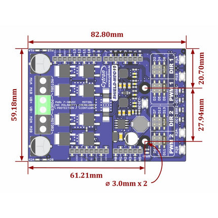 Cytron 10Amp 7 - 30 V DC Motor Driver Shield for Arduino (2 Channels) - Elektor