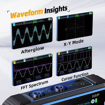 FNIRSI 2C53P (3 - in - 1) 2 - ch Oscilloscope (50 MHz) + Multimeter + Signal Generator - Elektor