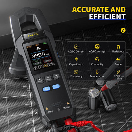 FNIRSI DMC - 100 True RMS Smart Clamp Meter (600 A) - Elektor